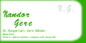nandor gere business card